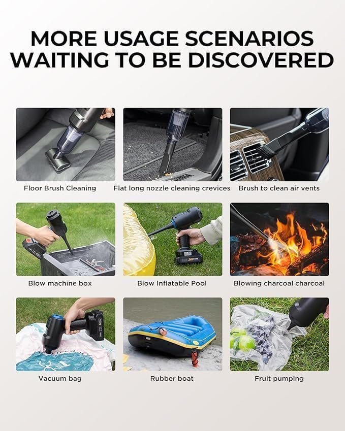 Portable Car Vacuum Cleaner with Blower