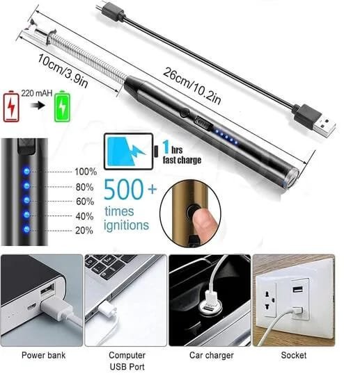 Electric Arc Lighter, Rechargeable, Flameless, USB Lighter