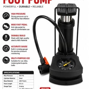 Portable High Pressure Foot Air Pump For Vehicles