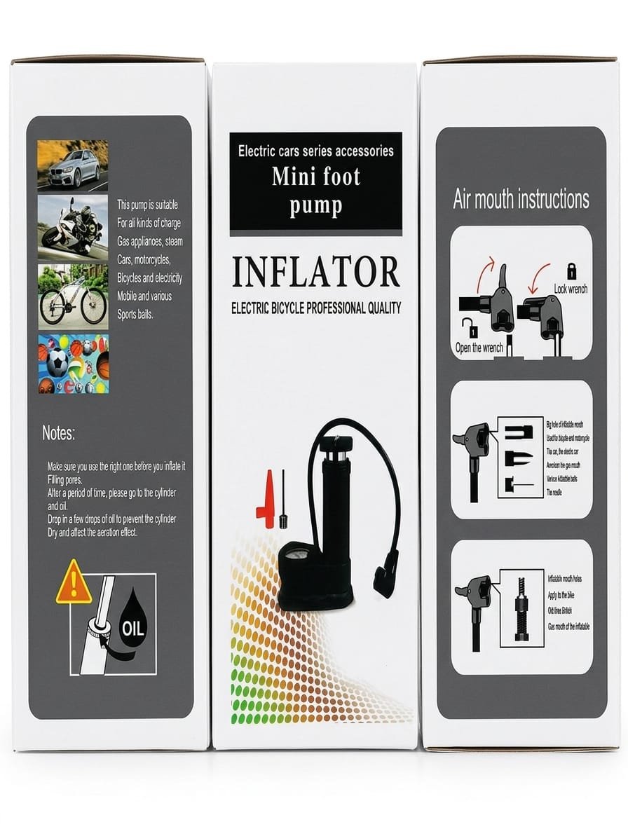 Portable High Pressure Foot Air Pump For Vehicles