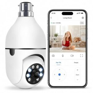 Smartnet 4MP WiFi Bulb CCTV Camera for Home Security | 360° Rotation | Color Night Vision | Motion Detection | Wireless Light Bulb Camera
