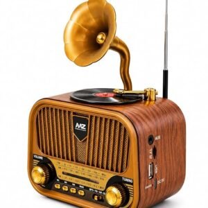 Vintage Portable FM Radio with Bluetooth Speaker, FM/AM/SW Radio, USB, TF Card & AUX Support, MP3 Player, Type-C Charging