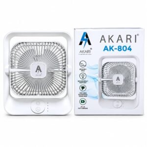 AKARI AK-804 Rechargeable Table Fan 3 Speed With LED Night Light