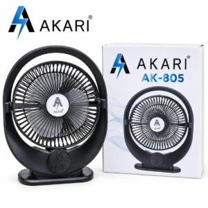 AKARI AK-805 Rechargeable Desk Fan is a compact and portable fan designed With Led Night Lamb