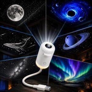 Galaxy Projector Night Light, USB Portable LED Night Light for Bedroom, Mini Wall Lamp for Kids & Adults