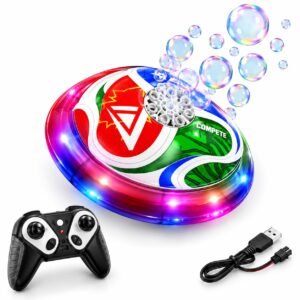 Bubble Cart Translucent Hover Soccer Ball – Light-Up RC Bubble Football Toy Car, Rechargeable Battery, Smooth Air Glide, Fun Indoor/Outdoor Gift for Kids